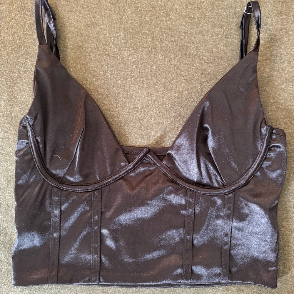 Faux Leather Crop Top NWOT